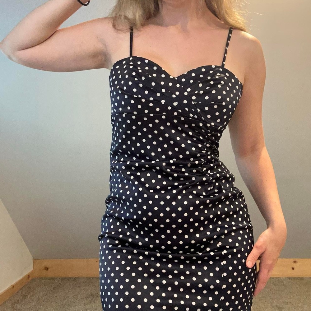 Vintage Donna Ricco pin up midi dress size 4 1950s inspired